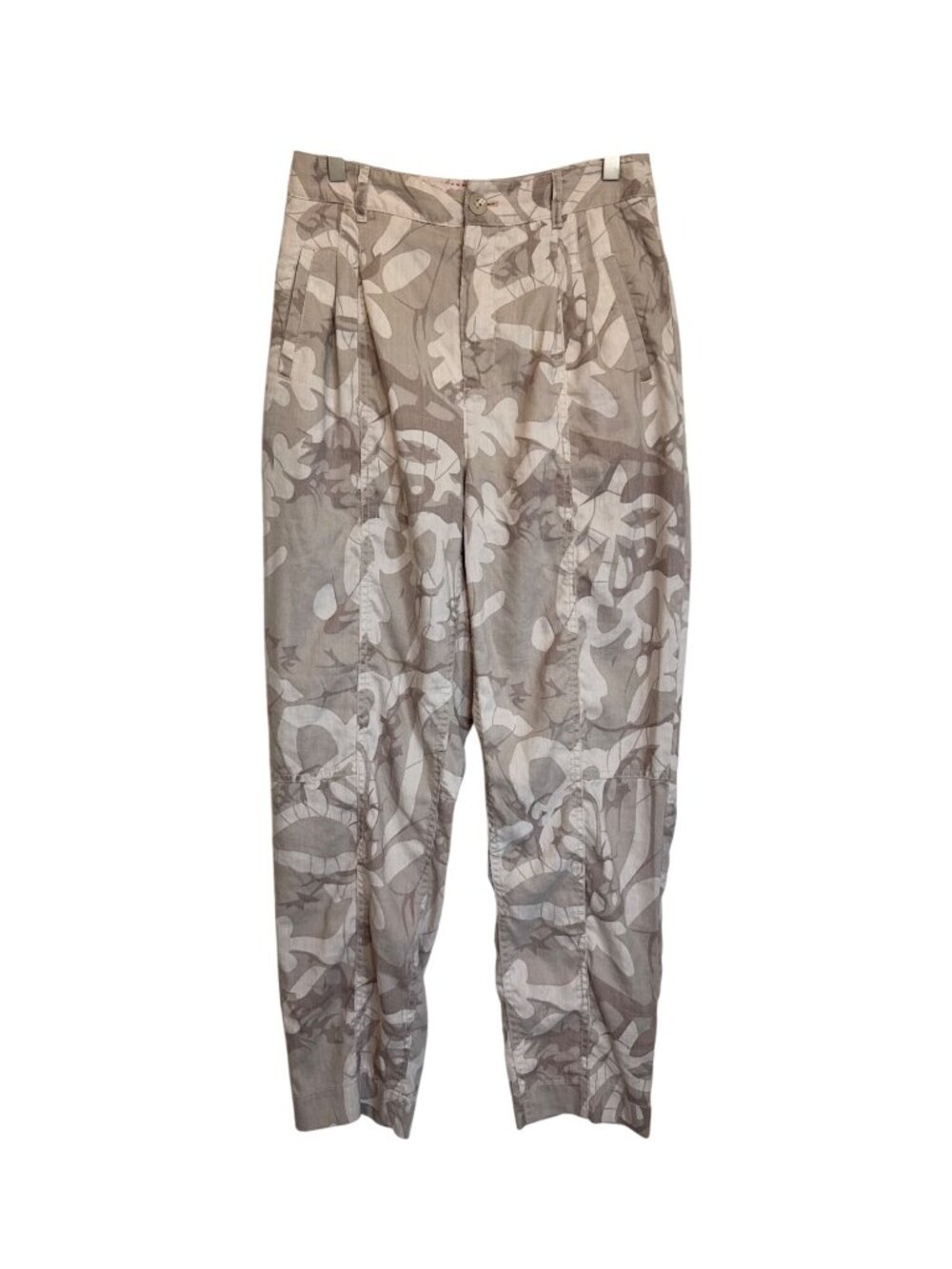 By Anthropologie Womens Tapered Camouflage Pants Womens 28T Linen Blend